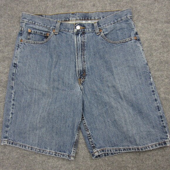 Vintage Levi's 550 Jean Shorts Mens 36 Relaxed Fit Blue Denim Jorts Y2K 90s - Picture 1 of 10
